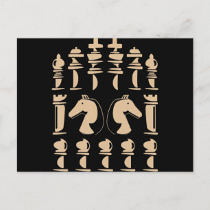 Chess :Lover Knight Chess Figure Chess Invitation Postcard