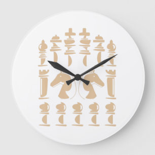 Chess :Lover Knight Chess Figure Chess Large Clock