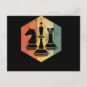 Chess Lover Knight King Rook Chess Colourful Gif Announcement Postcard