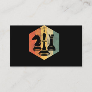Chess Lover Knight King Rook Chess Colourful Gif Business Card
