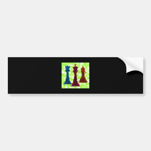 Chess Lover Queen King Bishop Chess Bumper Sticker