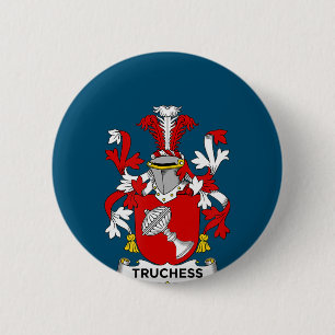 Chess Lover Truchess Coat of Arms - Family Crest 6 Cm Round Badge