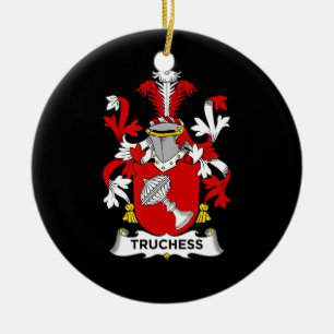 Chess Lover Truchess Coat of Arms - Family Crest Ceramic Tree Decoration