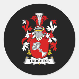 Chess Lover Truchess Coat of Arms - Family Crest Classic Round Sticker