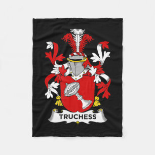 Chess Lover Truchess Coat of Arms - Family Crest Fleece Blanket