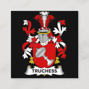 Chess Lover   Truchess Coat of Arms - Family Crest Square Business Card
