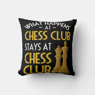 Chess Lover   What Happens At Chess Club Humor Cushion