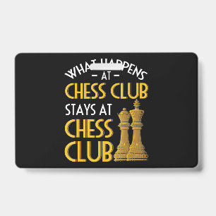 Chess Lover   What Happens At Chess Club Humor ID Badge