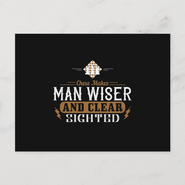 Chess Makes Man Wiser And Clear-Sighted Invitation Postcard (Front)