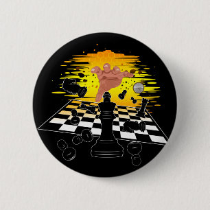 Chess Master 6 Cm Round Badge