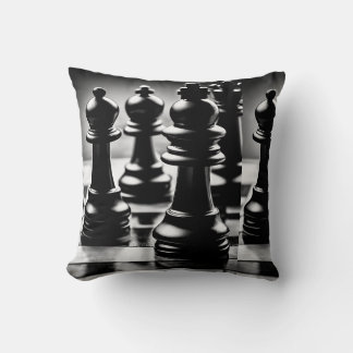 "Chess Masterpiece Pillow – Elegant Fabric Chessbo