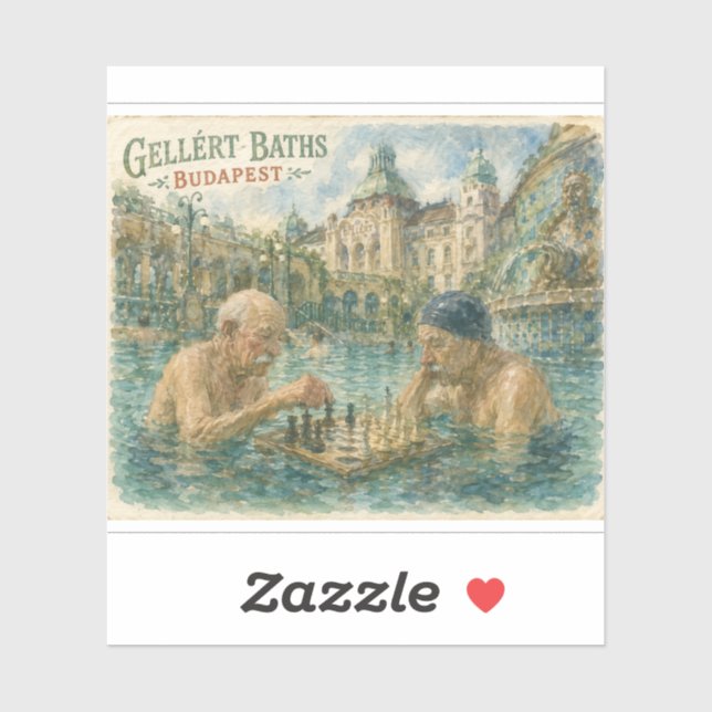 Chess match Gellert Baths Budapest Hungary (Sheet)