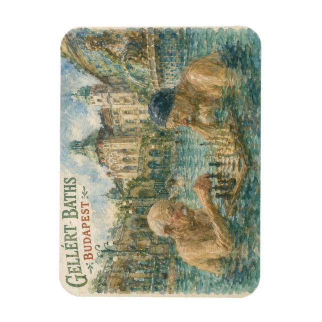 Chess match Gellert Baths Budapest Hungary Magnet (Vertical)