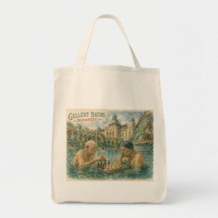 Chess match Gellert Baths Budapest Hungary Tote Bag