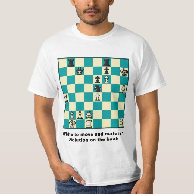 Chess Mate In 1 Puzzle #1 Value T-Shirt (Front)
