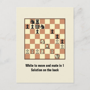 Chess Mate In 1 Puzzle #3 Postcard