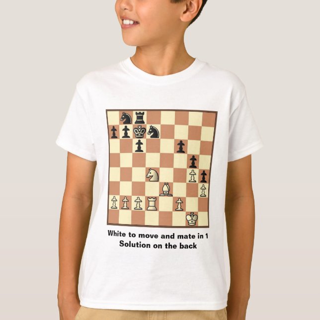 Chess Mate In 1 Puzzle #3 T-Shirt (Front)