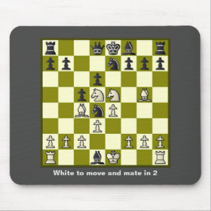 Chess Mate In 2 Puzzle #2 Stretched Canvas Print Mouse Mat