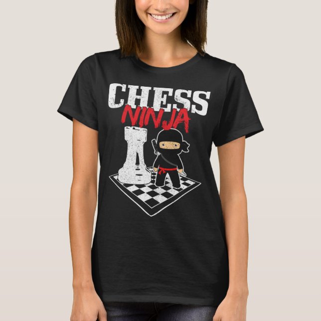 Chess Ninja Funny Cute Chess Master Chess Player T-Shirt (Front)