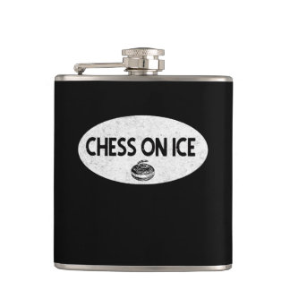 Chess on Ice Curling Flask