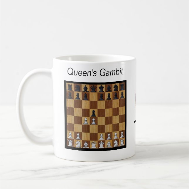 Chess Opening Coffee Mug - The Queen's Gambit (Left)