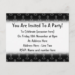 Chess Pattern in Black and White. Invitation