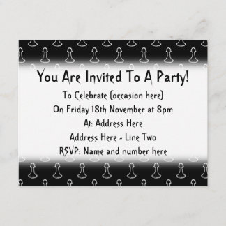 Chess Pattern in Black and White. Invitation
