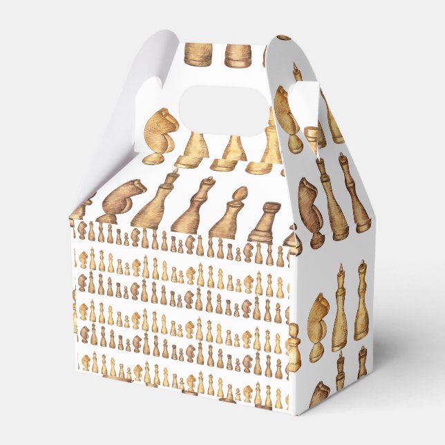 chess pattern wrapping paper favour box (Front Side)