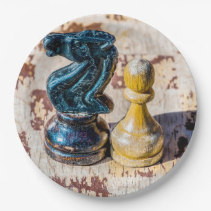 Chess Pawn and Knight - Veterans Paper Plate