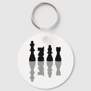 Chess peices reflection key ring