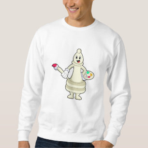 Chess piece Bishop as Painter with Brush & Colour Sweatshirt