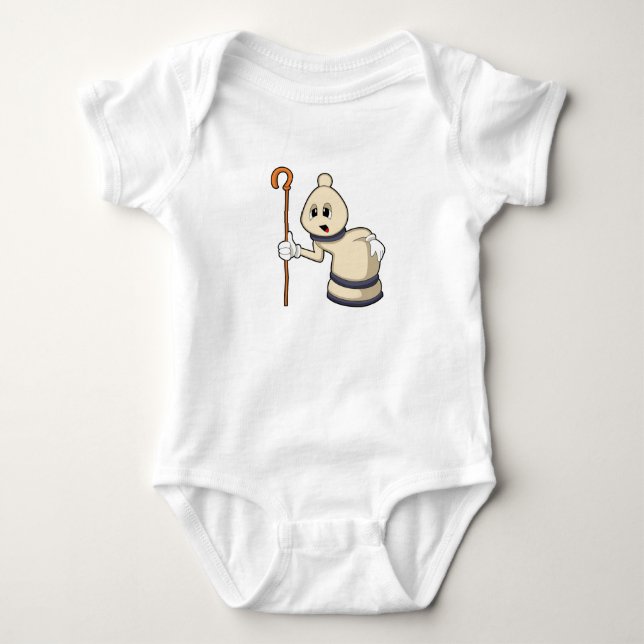 Chess piece Bishop at Chess Baby Bodysuit (Front)