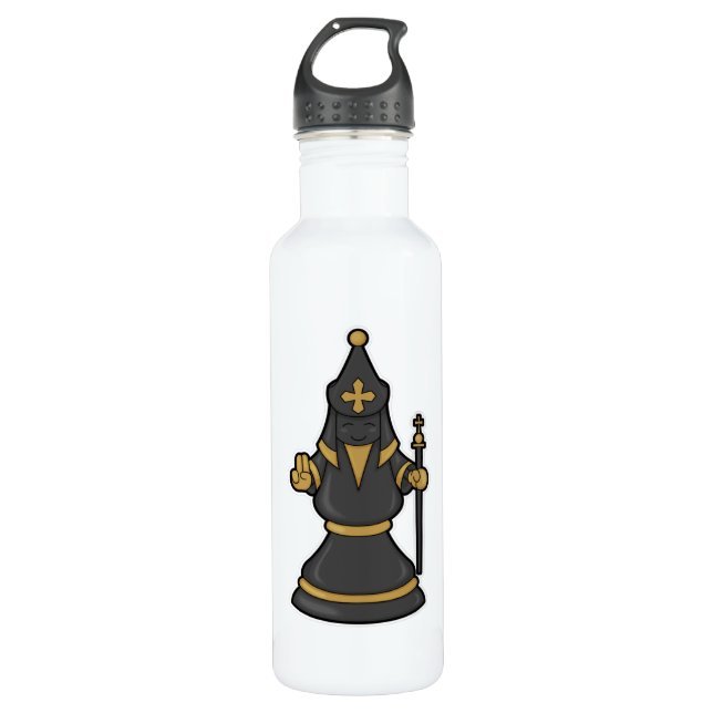 Chess piece Bishop at Chess with Staff 710 Ml Water Bottle (Front)