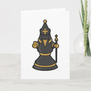 Chess piece Bishop at Chess with Staff Card