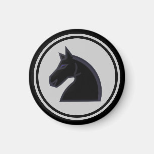 Chess Piece Black Knight Magnet