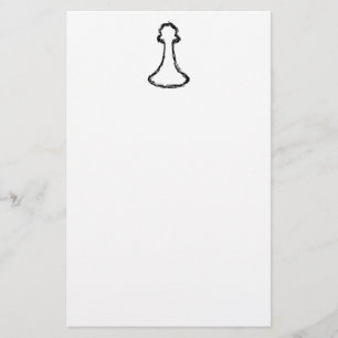 Chess Piece. Black Sketch. Stationery
