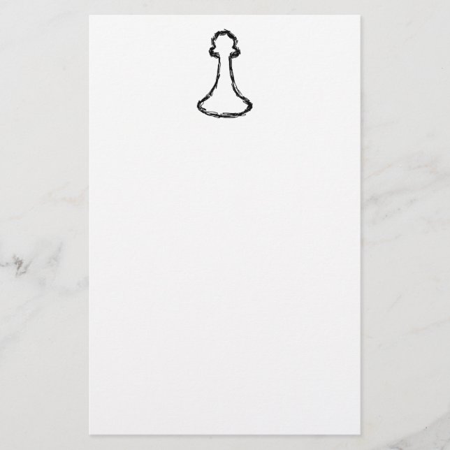 Chess Piece. Black Sketch. Stationery (Front)