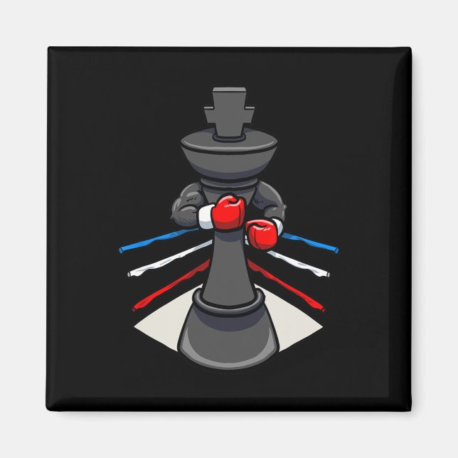 Chess Piece Boxer Boxing Gloves King  Magnet (Front)