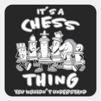 Chess Piece Chess Player Chess Game Gift Square Sticker