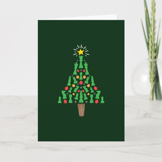 Chess Piece Christmas Tree Card (Front)