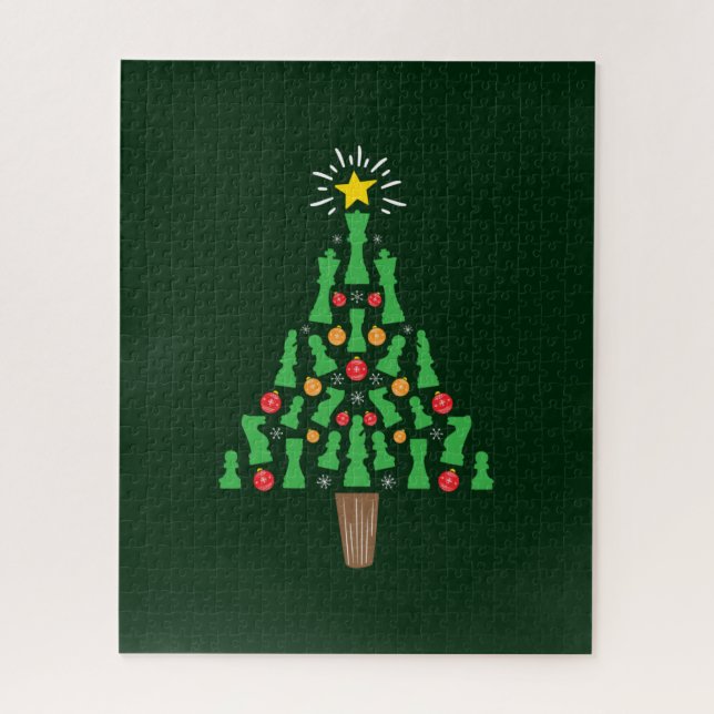 Chess Piece Christmas Tree Jigsaw Puzzle (Vertical)