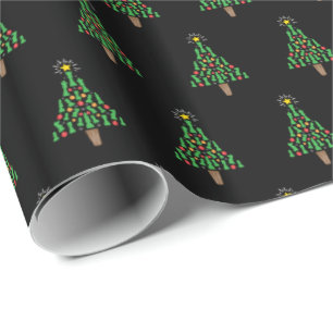 Chess Piece Christmas Tree Wrapping Paper