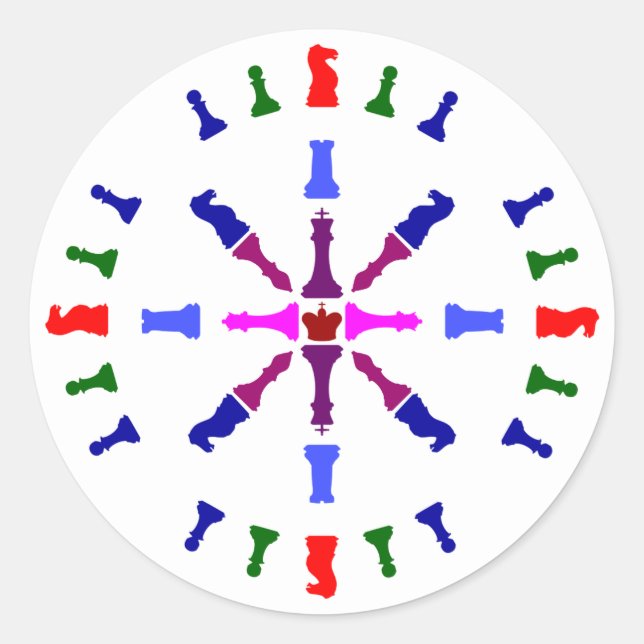 Chess Piece Design Classic Round Sticker (Front)