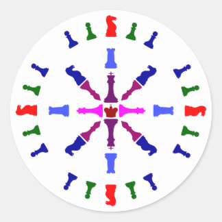 Chess Piece Design Classic Round Sticker