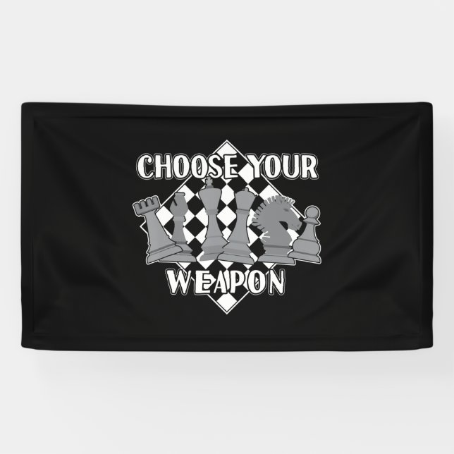 Chess Piece Game Strategy Gift A Chess Player Banner (Horizontal)