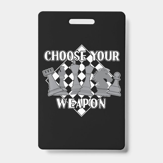 Chess Piece Game Strategy Gift A Chess Player ID Badge (Front)