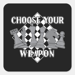 Chess Piece Game Strategy Gift A Chess Player Square Sticker
