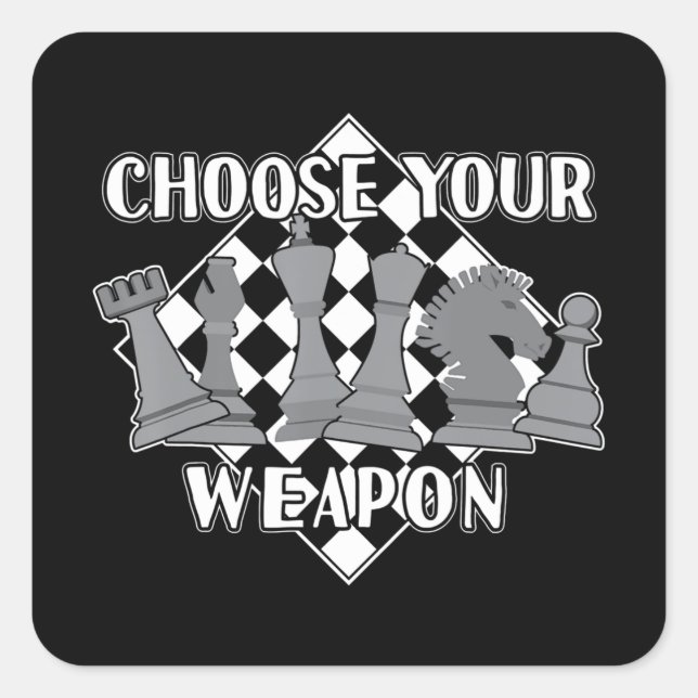 Chess Piece Game Strategy Gift A Chess Player Square Sticker (Front)