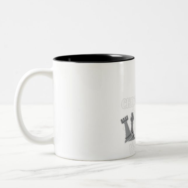 Chess Piece Game Strategy Gift A Chess Player Two-Tone Coffee Mug (Left)