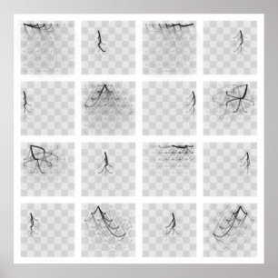 Chess Piece Journeys (Black's Pieces, Square) Poster